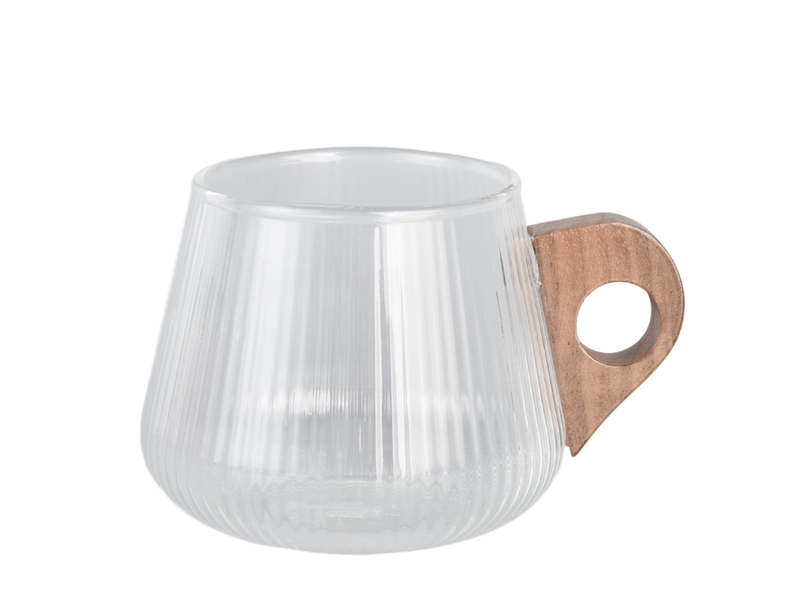 MEOIRUERY Vaso de Café con Asa de Madera para Hogar, Cocina, Restaurante y Viaje