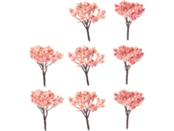 10 Mini Árboles De Cerezo Con Flores Rosas, Ideales Para Dioramas Y Paisajismo