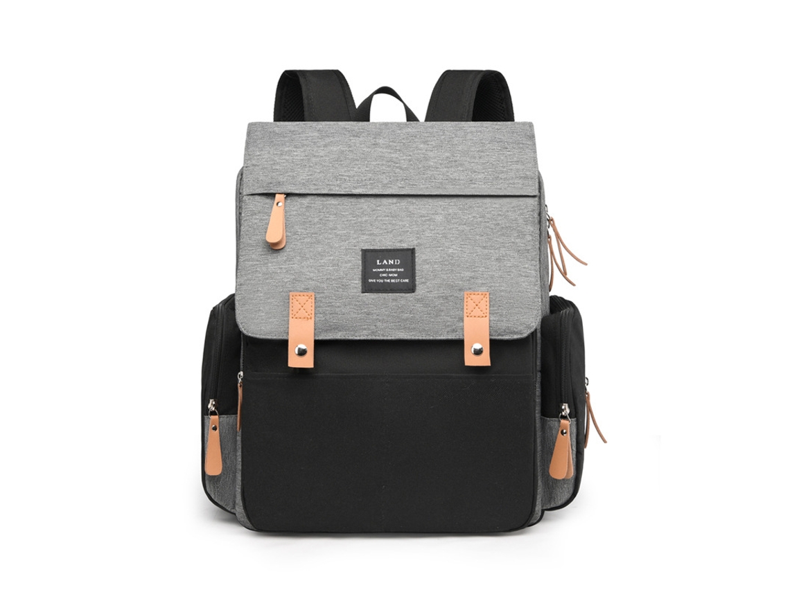 Mochila de Maternidade CZHHMART Versátil para Pais Modernos Preto Acinzentado
