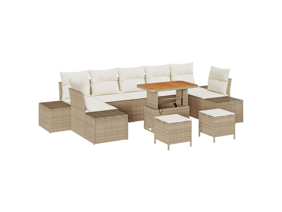 Maison Exclusive - Conjunto De Sofás De Jardín Con Cojín 10 Pcs Beige Poliratán
