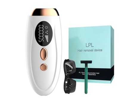 Depilador LKC IPL002 Tecnología de pulso Photon Cosmetic Aparato + Gafas + cuchillo de afeitar - Blanco