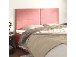 Cabeceros 4 Unidades De Terciopelo Rosa 100x5x78/88 Cm