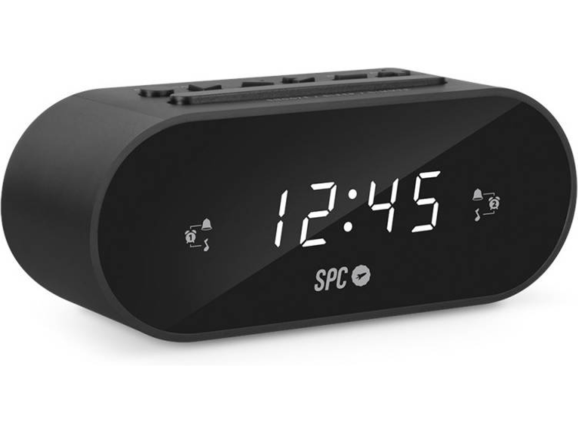 Radio Despertador SPC 4585N (Negro - Digital - Doble Alarma - Función Snooze - Pilas)