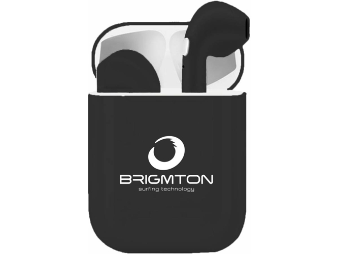 Auriculares Bluetooth True Wireless BRIGMTON BML-18-N (In Ear - Micrófono - Negro)