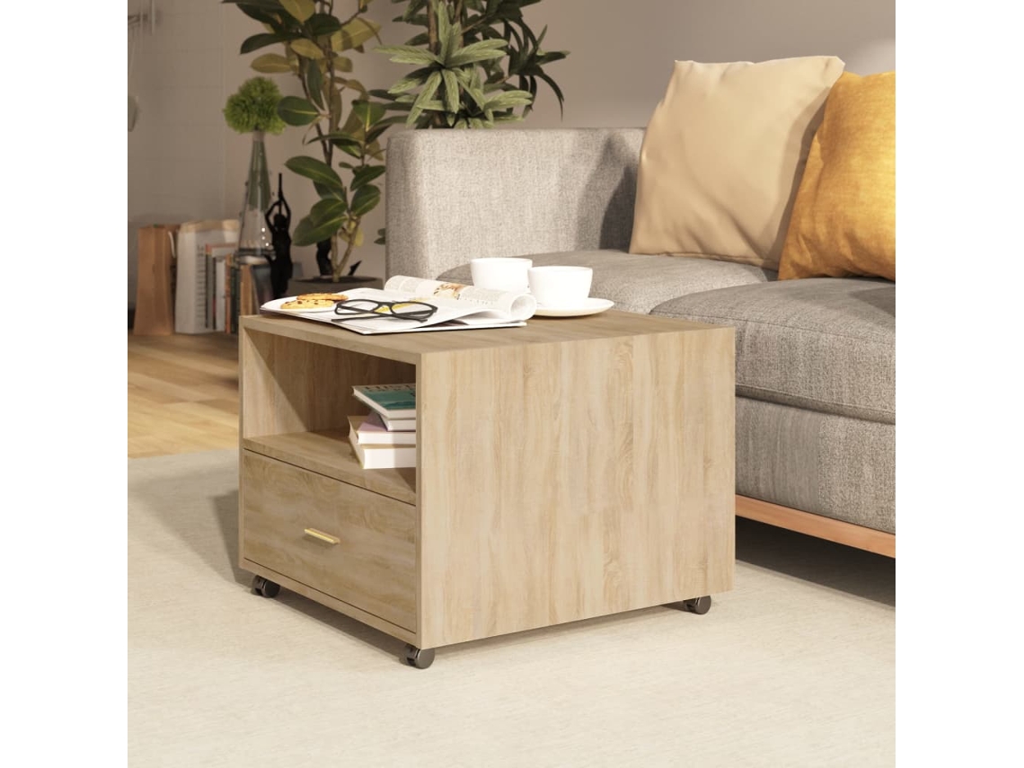 Mesa de Centro de Apoyo 55X55X40 Madera Procesada Roble Sonoma