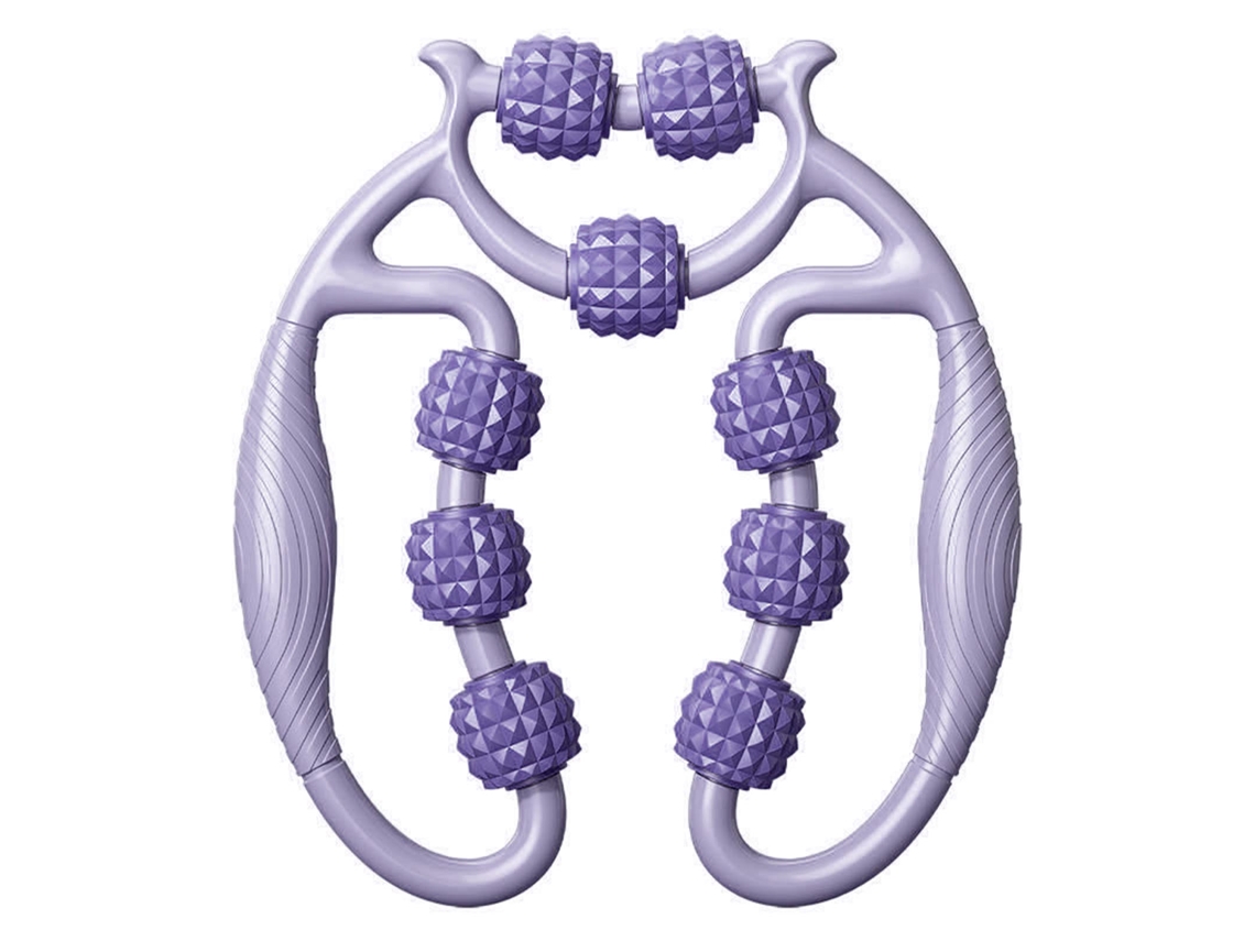 2026-rodillo De Masaje Para Musculos Con 9 Ruedas 360 Grados Prensas Circulares Para Piernas Cuello Brazos Relajacion Muscular Morado Taro