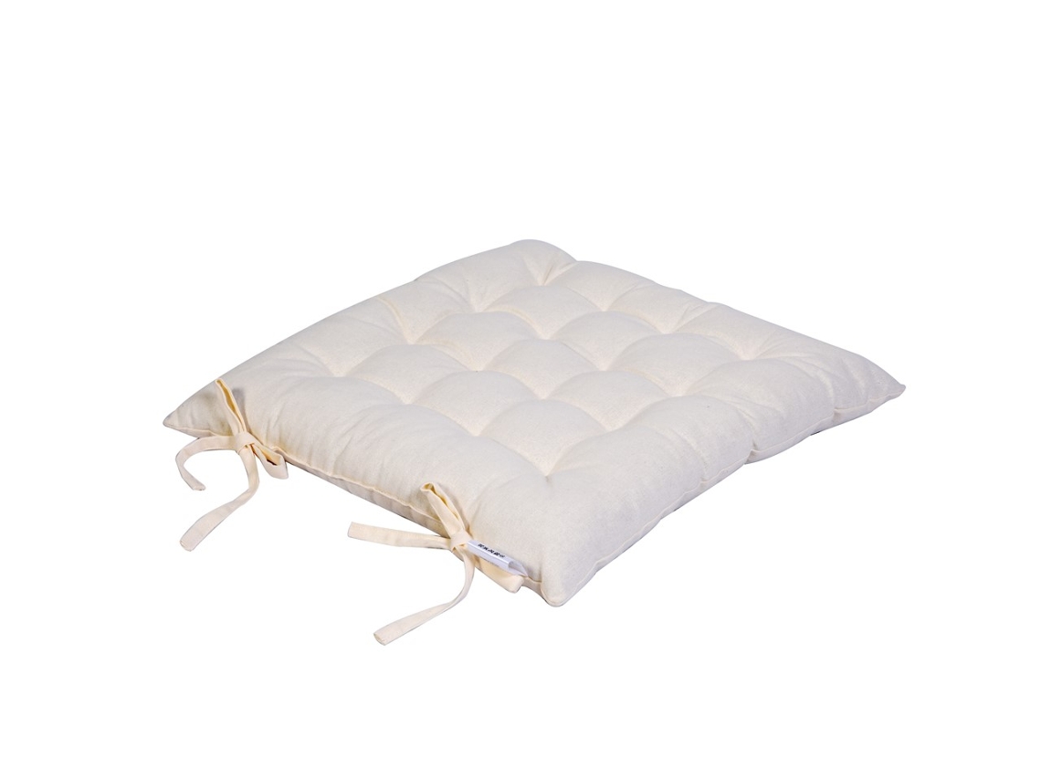 Cojín CUSHIONS, POUFS AND MORE Para Silla Crudo 45X45 cm con 16 Puntos - 100% Algodón