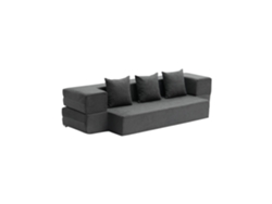 Sofá cama plegable convertible 3 en 1 Succebuy con 3 almohadas en gris oscuro