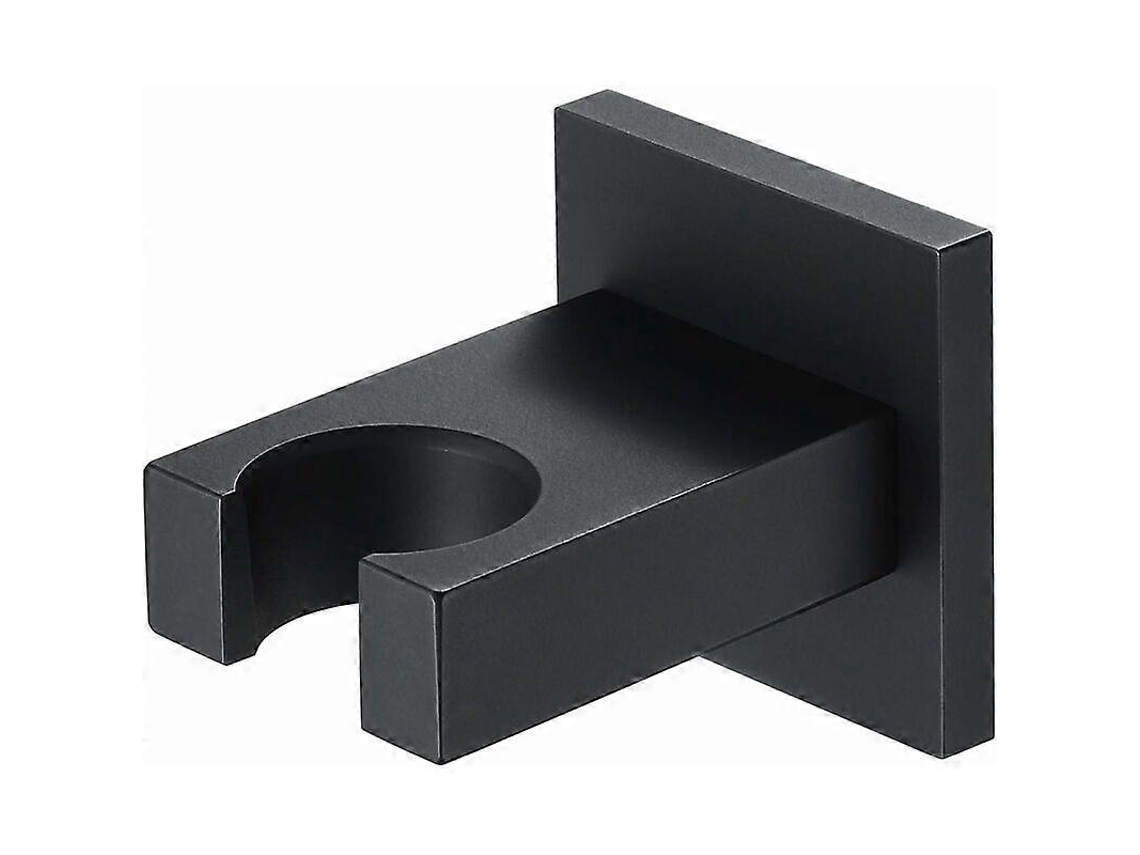 Soporte de cabezal de ducha cuadrado de latón negro para ducha de mano.