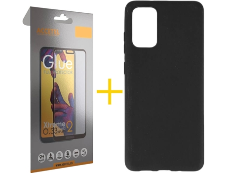 Kit Funda + Protector de Pantalla Samsung Galaxy S20 + Plus 5G ACCETEL Full (Negro)