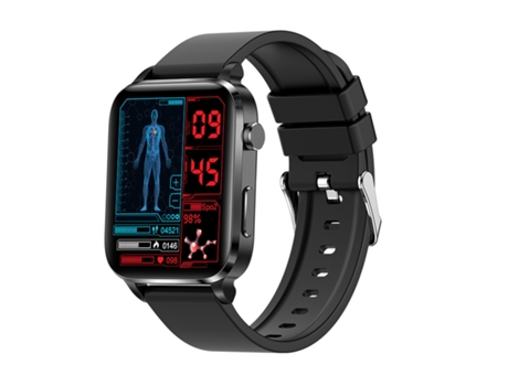 Smartwatch CHRONUS F100 Frecuencia Cardiaca Pressão Arterial Monitor de Sono para Android y iPhone Negro