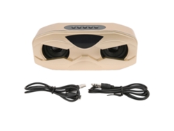 Altavoz robot inalámbrico con micrófono LED ajustable, subwoofer portátil dorado