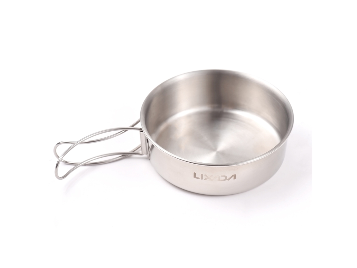 Juego De Utensilios De Cocina De Acero Inoxidable De 3 Piezas Con Mango Plegable Para Acampar Y Uso Al Aire Libre.