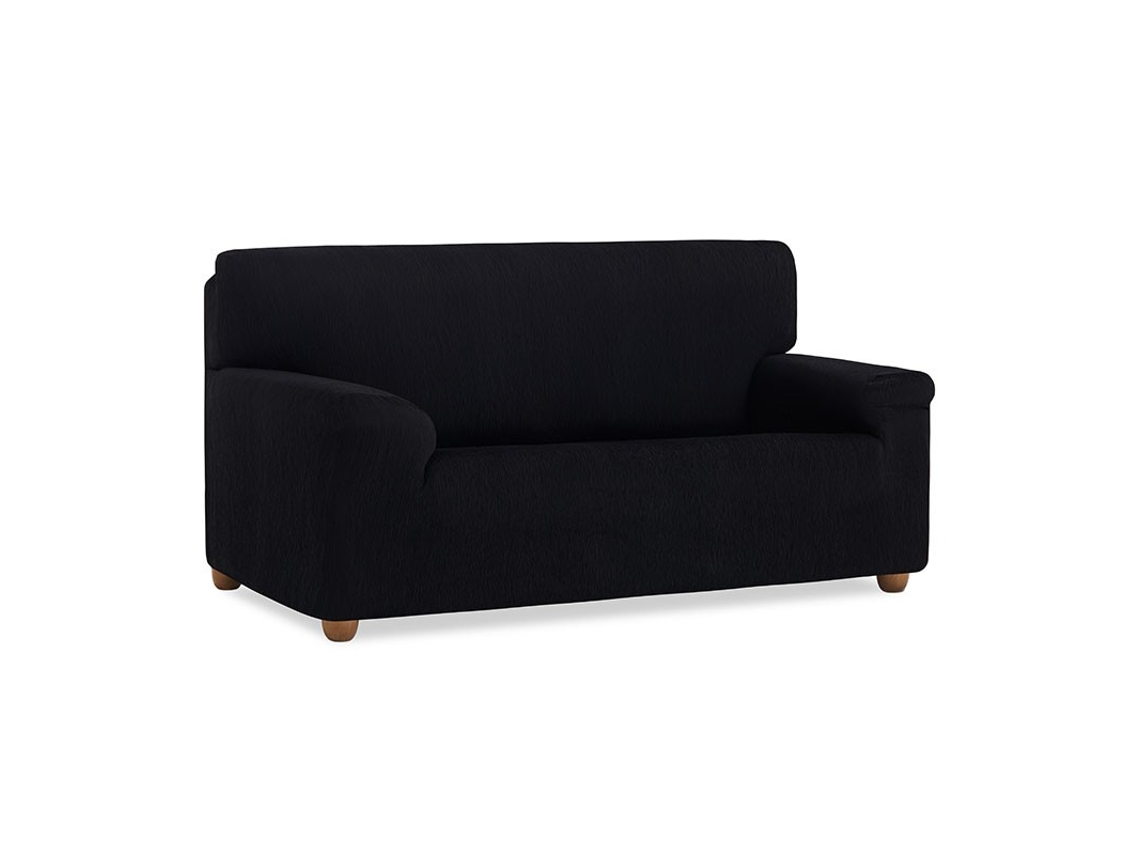 Funda de Sofá DOMAINET 2 Plazas (Negro - Algodón y poliéster - 130-180 cm)