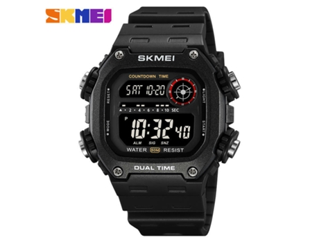 Reloj para Hombre Reloj Deportivo Digital LED Relojes de Pulsera Cronógrafo Impermeable Reloj Despertador-Concha Negra Máquina Negra LUUCOZK