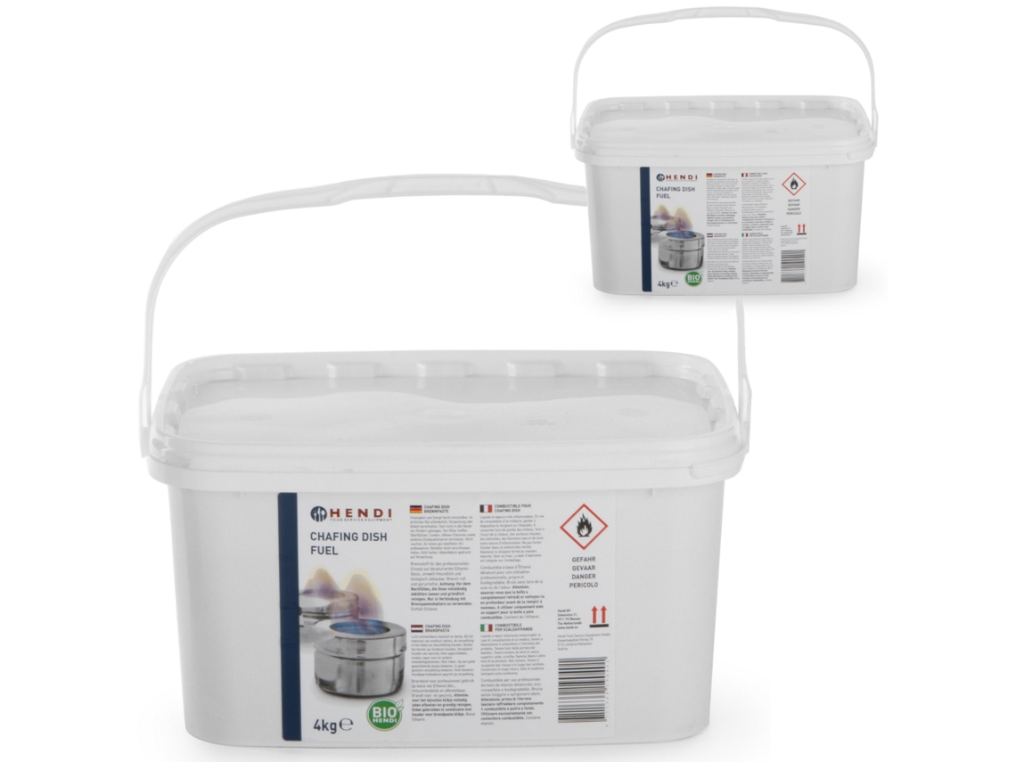 Podgrzewaczy gastronomicznych zestaw pasta de etanol 2 x 4 kg hendi 190029