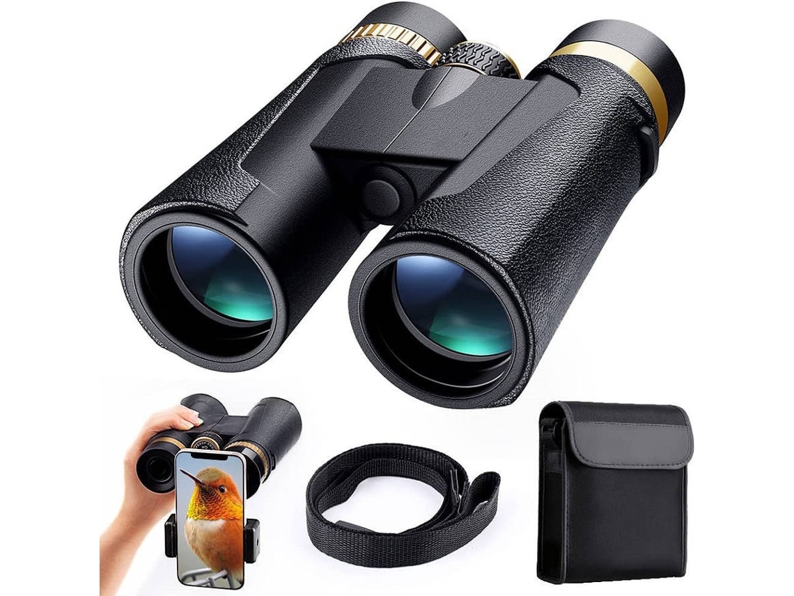 Prismáticos ENKERS Compacto 12X42 HD Impermeable Observación de aves Senderismo Caza Touring Rueda de enfoque Negro
