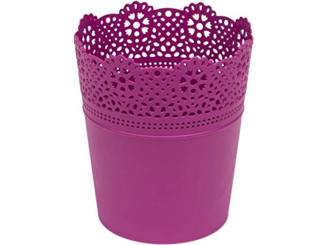 Maceta PROSPERPLAST Lace (Rosa - 18 x 21 cm)