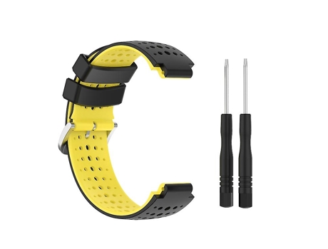 Correa Smartwatch Para Garmin Forerunner 230 Negro-Amarillo VENISYMLIS