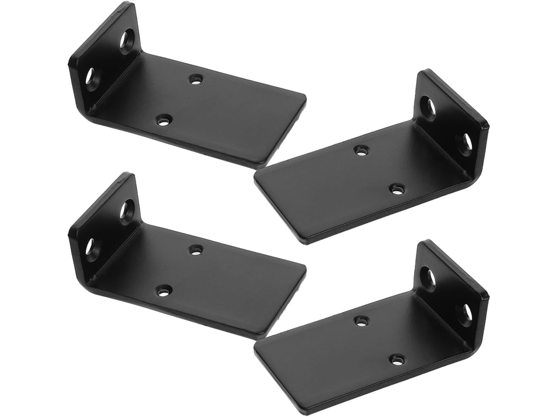 4 Soportes Triangulares Invisibles De Acero Para Estantes Flotantes, Color Negro.