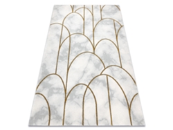 Alfombra Emerald Exclusivo 1016 Glamour, Elegante Art Deco, Mármol Crema / Oro (200 x 290 cm)