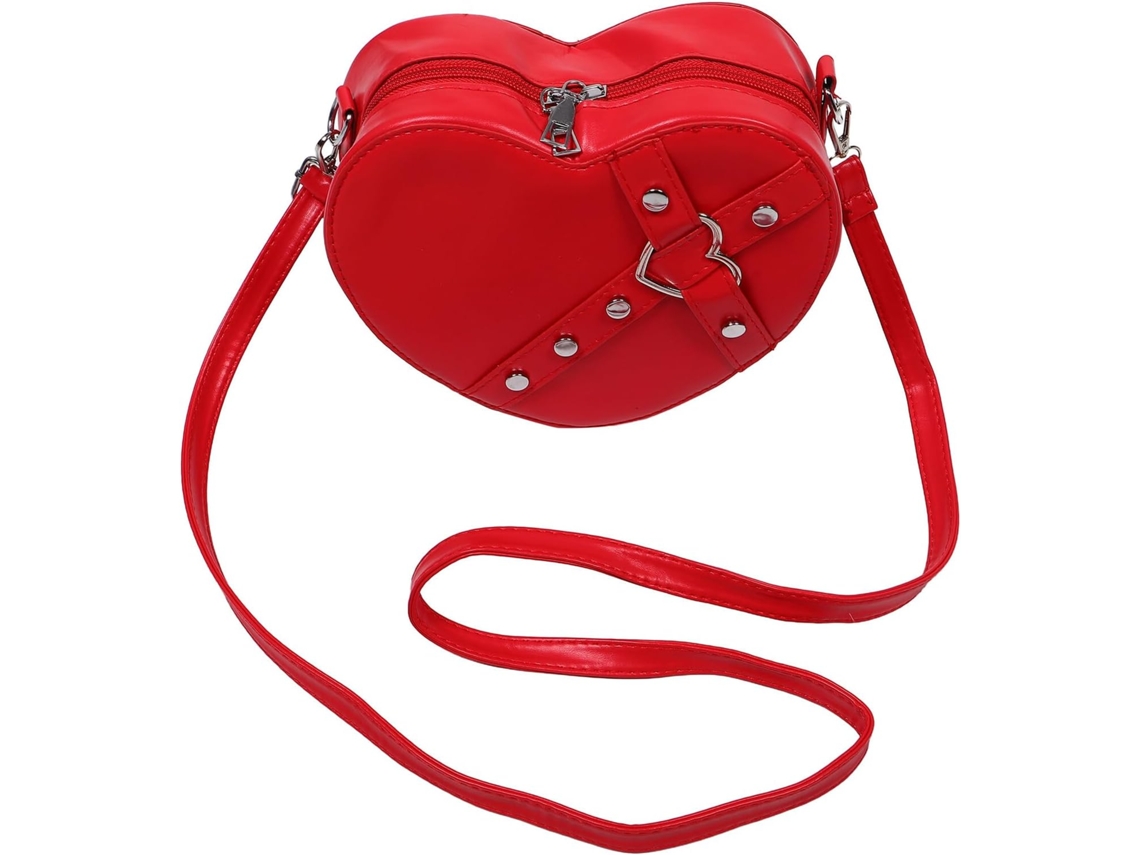 Bolso Bandolera Ciieeo Para Mujer Con Diseño De Corazón Rojo, Ligero Y Cómodo, De Piel Sintética Pu.