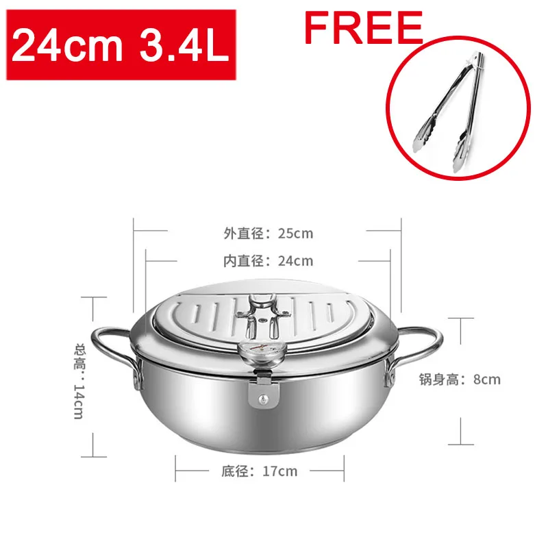 Mini Freidora (24 Cm, 3,4 L), Ahorradora De Aceite, Olla Especialmente Diseñada Con Control De Temperatura