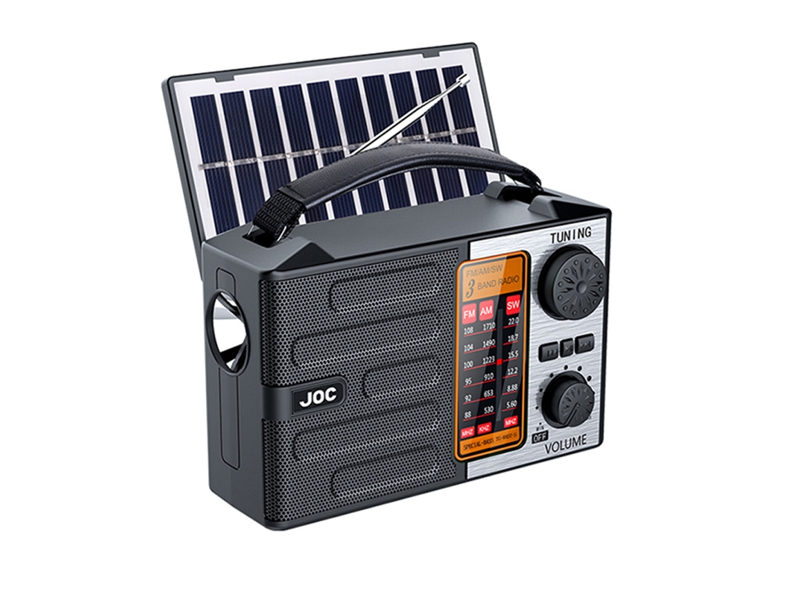 Radio AM/FM portátil, recargable, onda corta, batería, compatible con USB, tarjeta TF, reproductor de MP3 y altavoz Bluetooth. Viewleaf