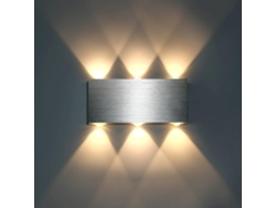 Aplique De Pared Led 6w, Lcuadrada Moderna Aluminio Para Interiores -hacia Arriba/abajo, Decorativa, Luz Blanca Cálida.