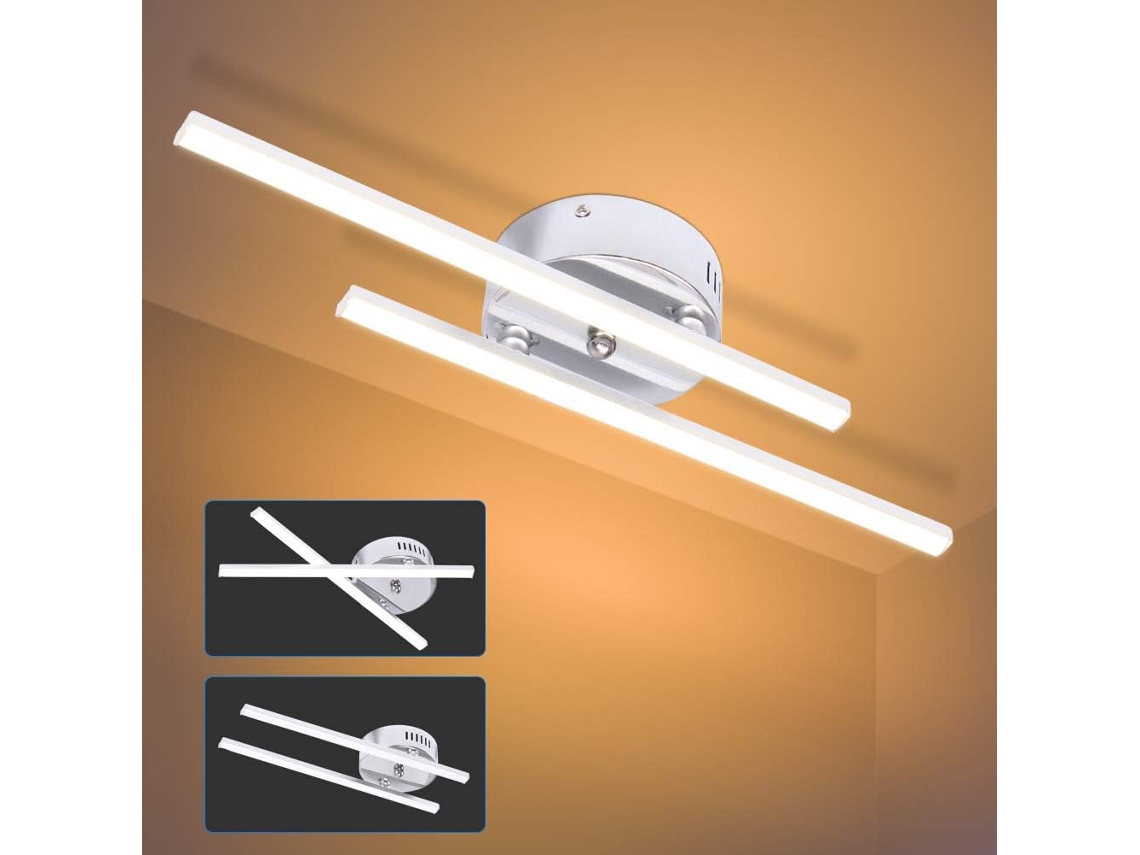 Luz de techo LED, lámpara de araña de techo con diseño de tira paralela moderna con 2 piezas de luz de tira paralela para sala de estar, dormitorio, comedor