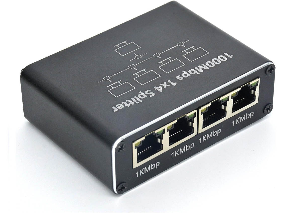 Divisor De Red Ethernet De 1 A 2, 3 O 4 Gigabit, Velocidad De Entretenimiento De 1000 Mbps, Cable Usb-c