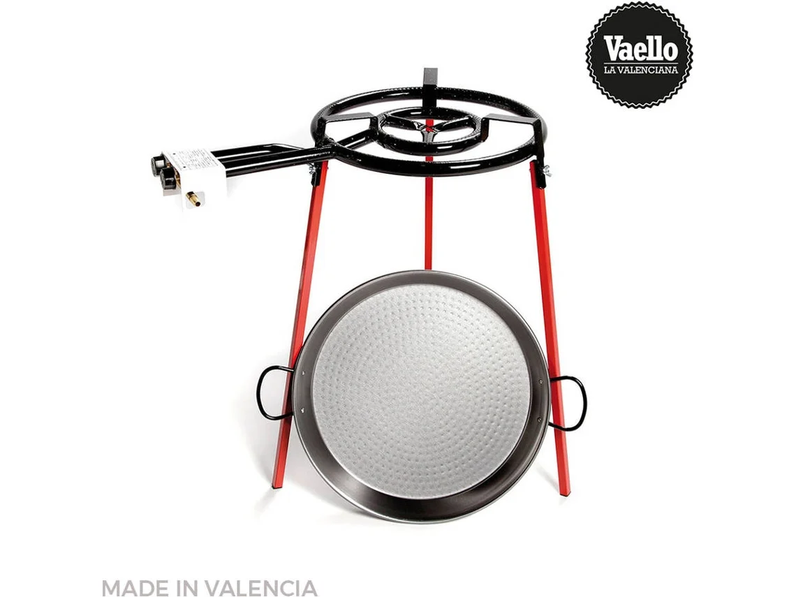 Juego de Sartén VAELLO Pulido 46Cm con Trípode Y Quemador A Gas 400Mm