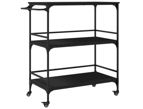 Carrito de cocina madera de ingeniería negro VIDAXL (100,5x50x105 cm)