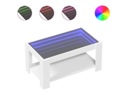 Maison Exclusive - Mesa De Centro Con Led Madera De Ingeniería Blanca 93x53x45 Cm