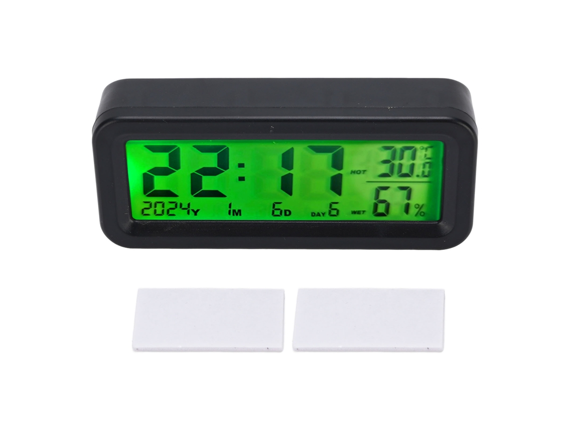 Reloj Solar Para Salpicadero De Coche Con Pantalla Nocturna Automática, Retroiluminación, Termómetro E Higrómetro Digitales Para Automóvil.
