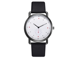Reloj De Pulsera Para Hombre De Cuarzo Con Correa De Pu Dial Redondo Casual Y Empresarial Negro