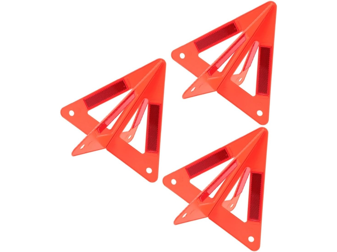 Conjunto De 3 Triângulos De Segurança Refletores Dobráveis Para Sinalização.