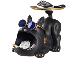 Dulces Platillo Joyas Forma Bulldog Organizador Escritorio Linda Figura Resina Almacenamiento Cocina Comedor