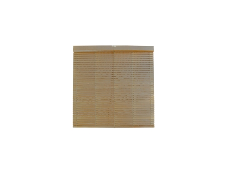 Persiana de Madera Alicantina Com Polea Metálica - Estor Enrollable para Ventanas, Puertas, Salón Ocre (Pintada) 125 x 160 cm