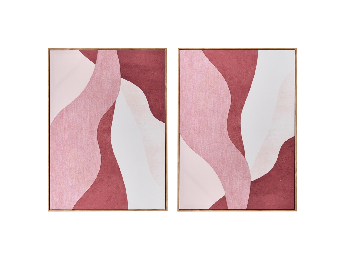 Impressão Para Parede Com Moldura Beliani Gowran De Material Sintético Rosa 52x3x72