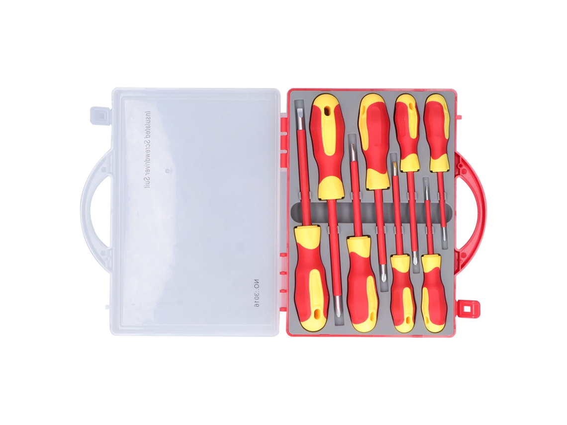 Kit De Chaves De Fenda Métricas Isoladas Resistentes À Pressão Para Eletricistas - 8 Peças