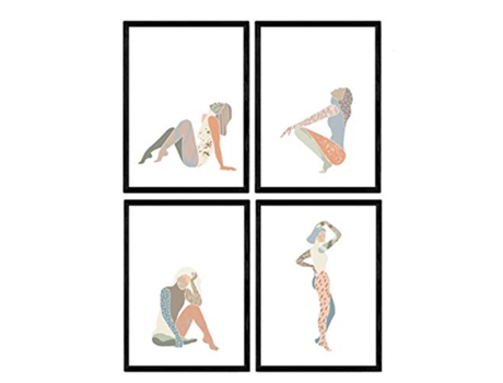 Poster NACNIC Figuras Femeninas Tonos Pastel y (A3)