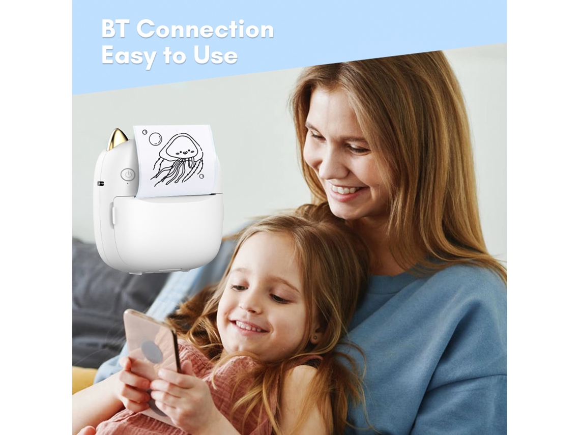 Impresora Térmica Portátil Mini Inalámbrica Bt Para Foto Etiqueta Regalo Ios Android