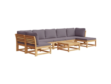 Conjunto 8 de muebles jardín VIDAXL con cojines madera maciza acacia