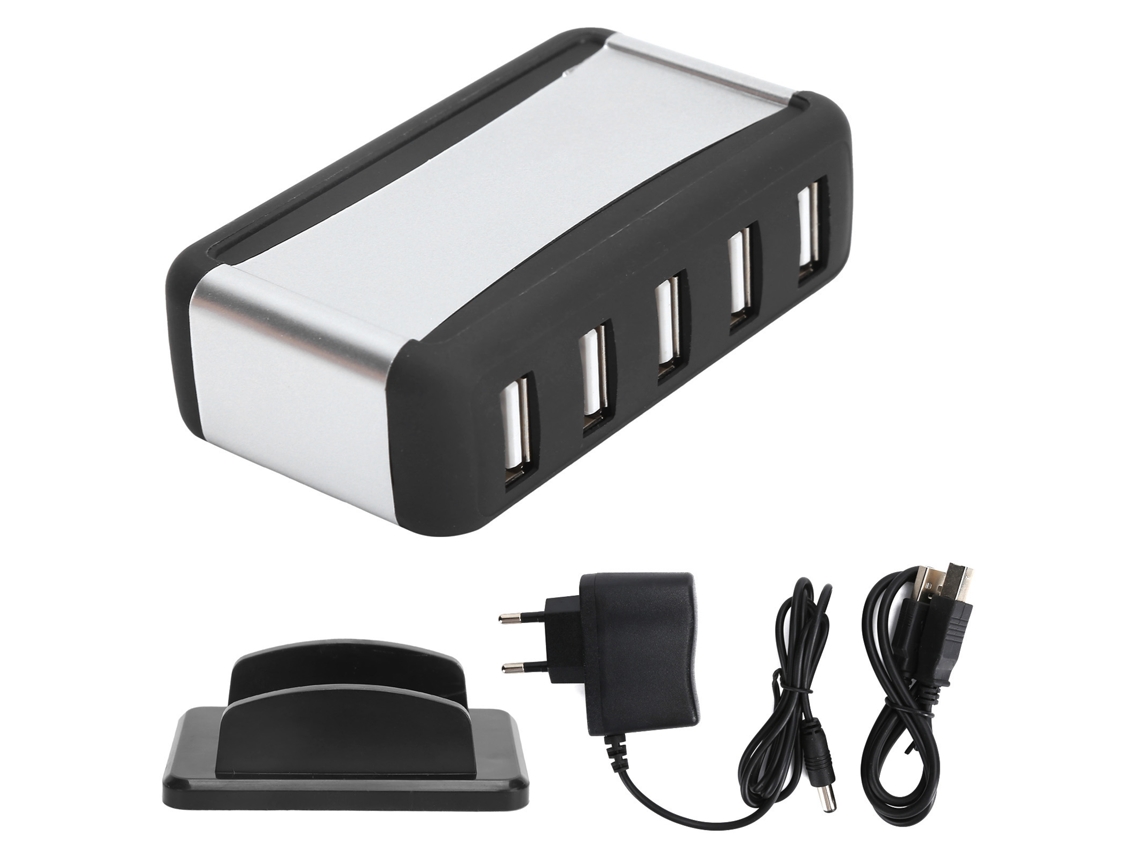 Concentrador Usb De 7 Puertos Con Fuente De Alimentación, Extensor De Alta Velocidad Para Ordenadores De Sobremesa Y Portátiles.