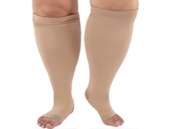 Meias de compressão Rebe de alta compressão para mulheres e homens, tamanhos grandes e plus size, alívio da fadiga e melhora da circulação, tamanho 4XL com ponta aberta.
