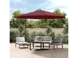 Sombrilla De Jardínsombrilla Voladiza Con Poste De Aluminio Rojo Burdeos 350 Cm Wsd333841
