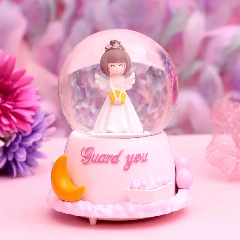 (estilo 7) Caja De Música Con Bola De Cristal Y Luz. Regalo Para El Día De San Valentín.