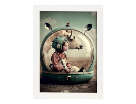 NACNIC Poster Cápsula Segura En Estilo Surrealismo Cinematográfico Ilustraciones Y Grabados De Historieta Abstracta Y Artística A4 Marcos Blancos