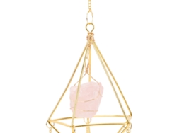 Sino de Vento Rebe-Moon com Pingente de Cristal Colorido para Casa, Jardim, Festa, Casamento, Noivado, Quartzo Rosa